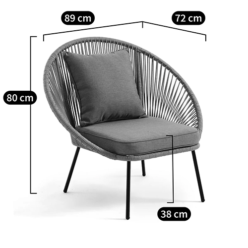 Садовое кресло Аcapulco Grey Chair в Казани