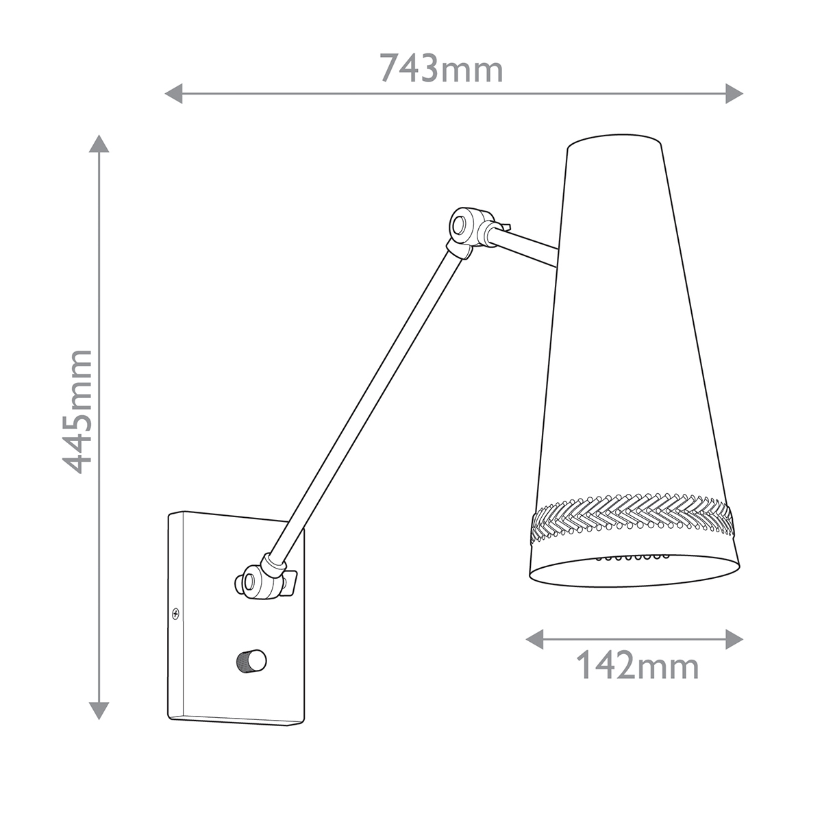 Бра черного цвета с конусным металлическим плафоном Alora в Казани