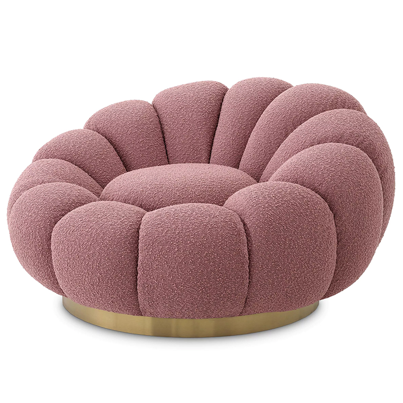 Кресло Eichholtz Swivel Chair Mello Rose Дымчатая Роза Латунь в Казани | Loft Concept 