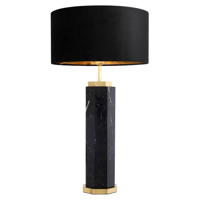 Настольная лампа Eichholtz Table Lamp Newman Black Латунь Античная полированная Черный в Казани | Loft Concept 