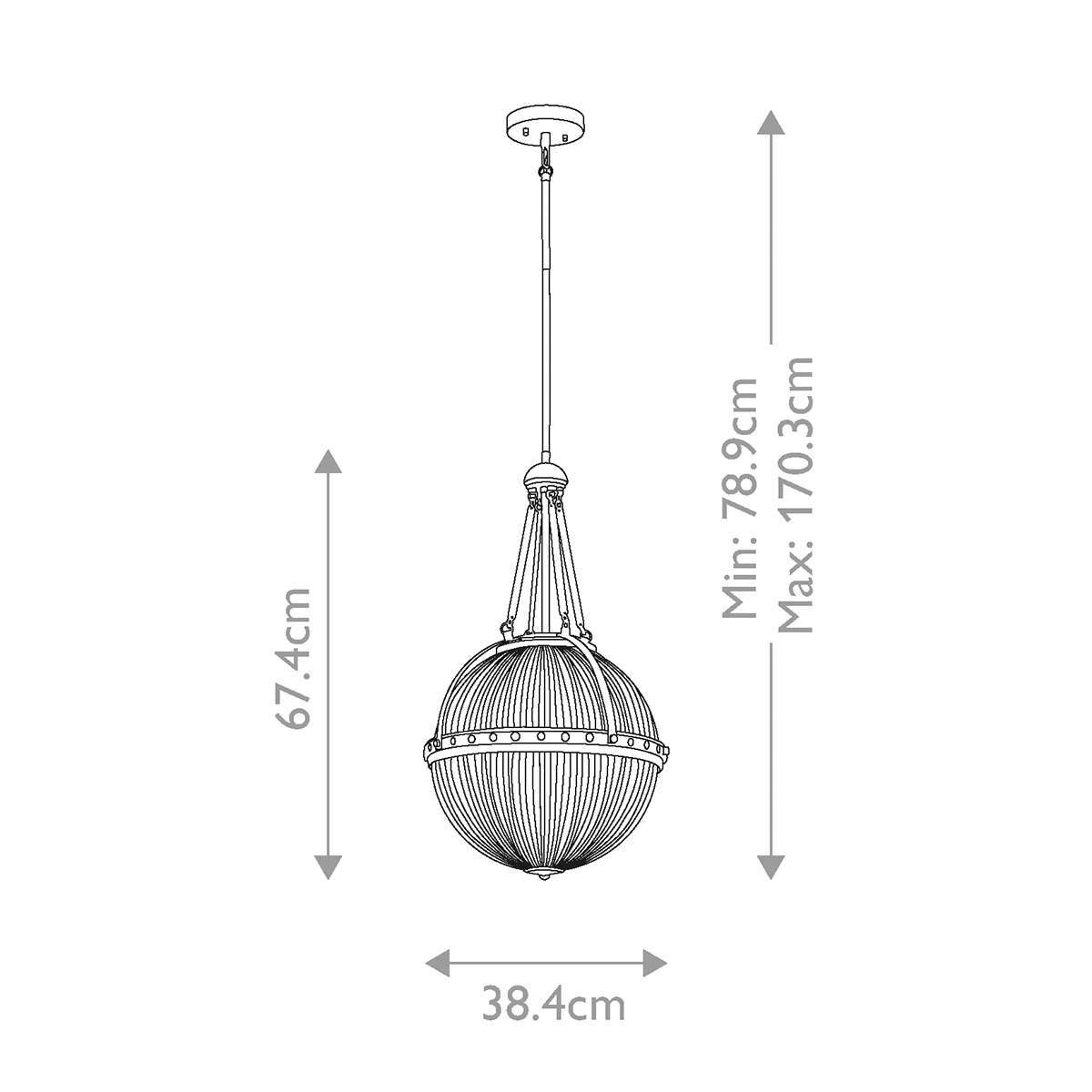 Подвесной светильник с рифленым стеклянным плафоном в форме шара Kichler в Казани