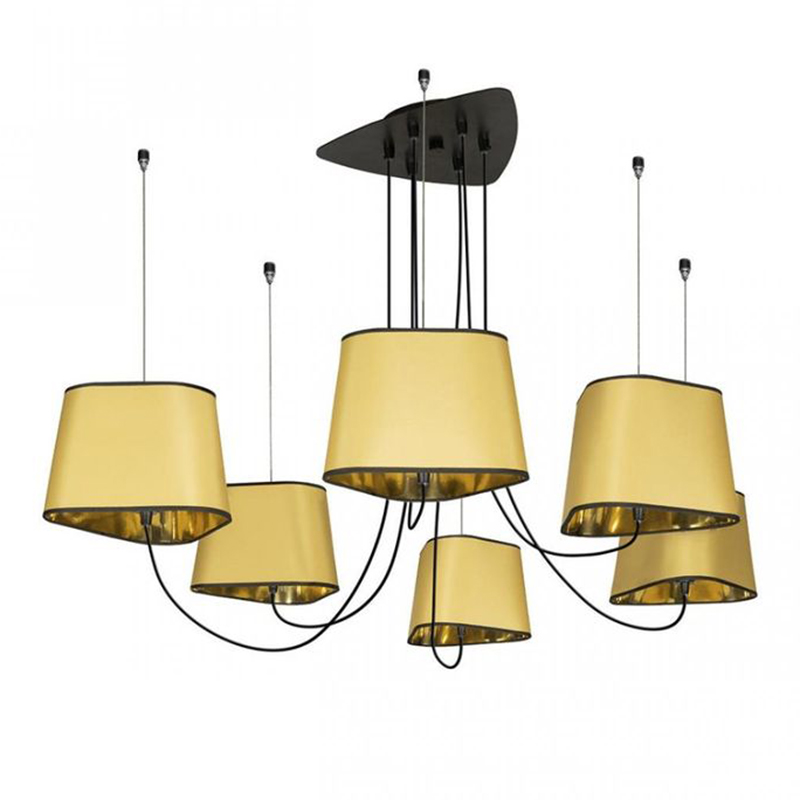 Люстра Designheure Lighting Gold 6 плафонов Золотой Черный в Казани | Loft Concept 