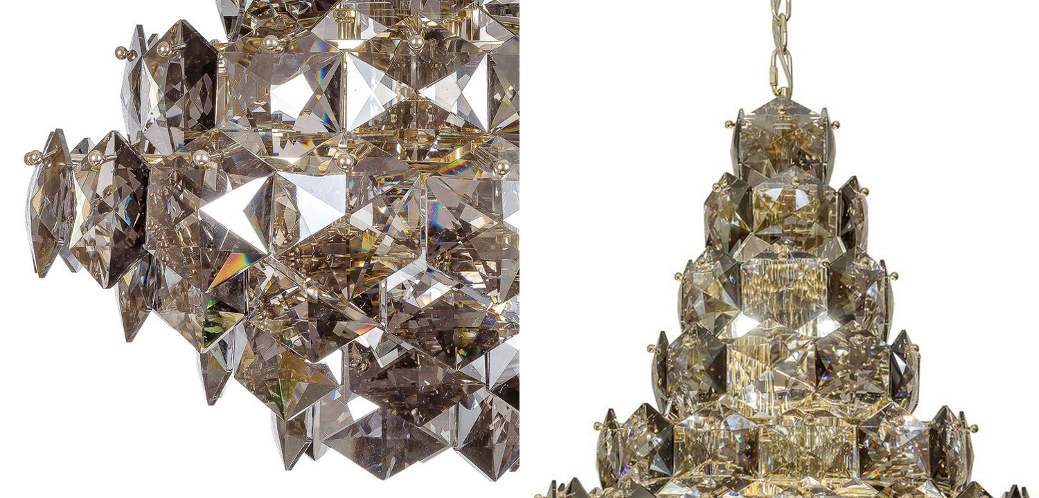 Люстра Tiers Crystal Light Chandelier Smoky 54 - фото