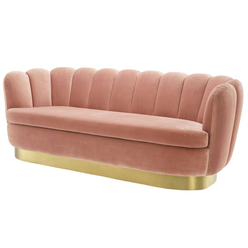 Диван Eichholtz Sofa Mirage nude Розовый пастельный Латунь в Казани | Loft Concept 