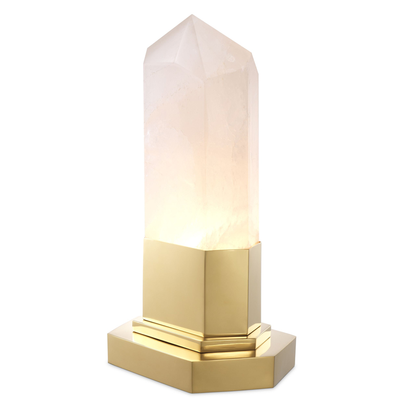 Настольная лампа Eichholtz Table Lamp Rock Crystal Золотой Молочный в Казани | Loft Concept 