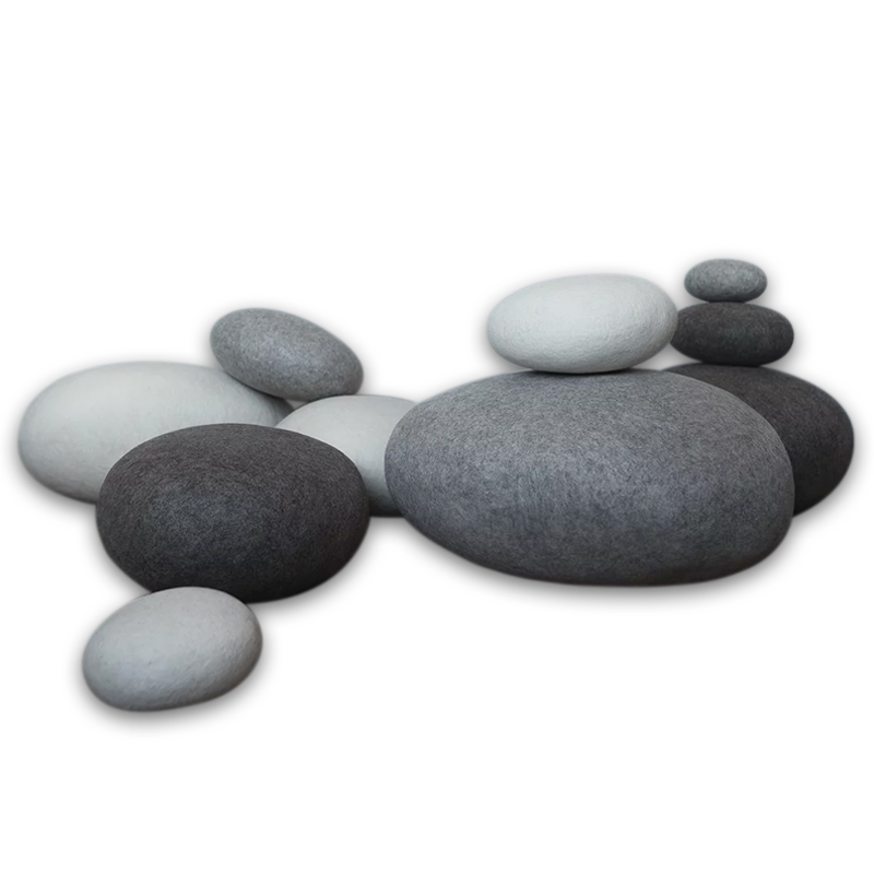 Большой Набор из 10-ти Камней-Пуфов KATSU "SOLID ROCKS" из Шерсти Коричневый Белый Серый Большой Набор из 10-ти Камней-Пуфов KATSU "SOLID ROCKS" из Шерсти Коричневый Белый Серый в Казани | Loft Concept