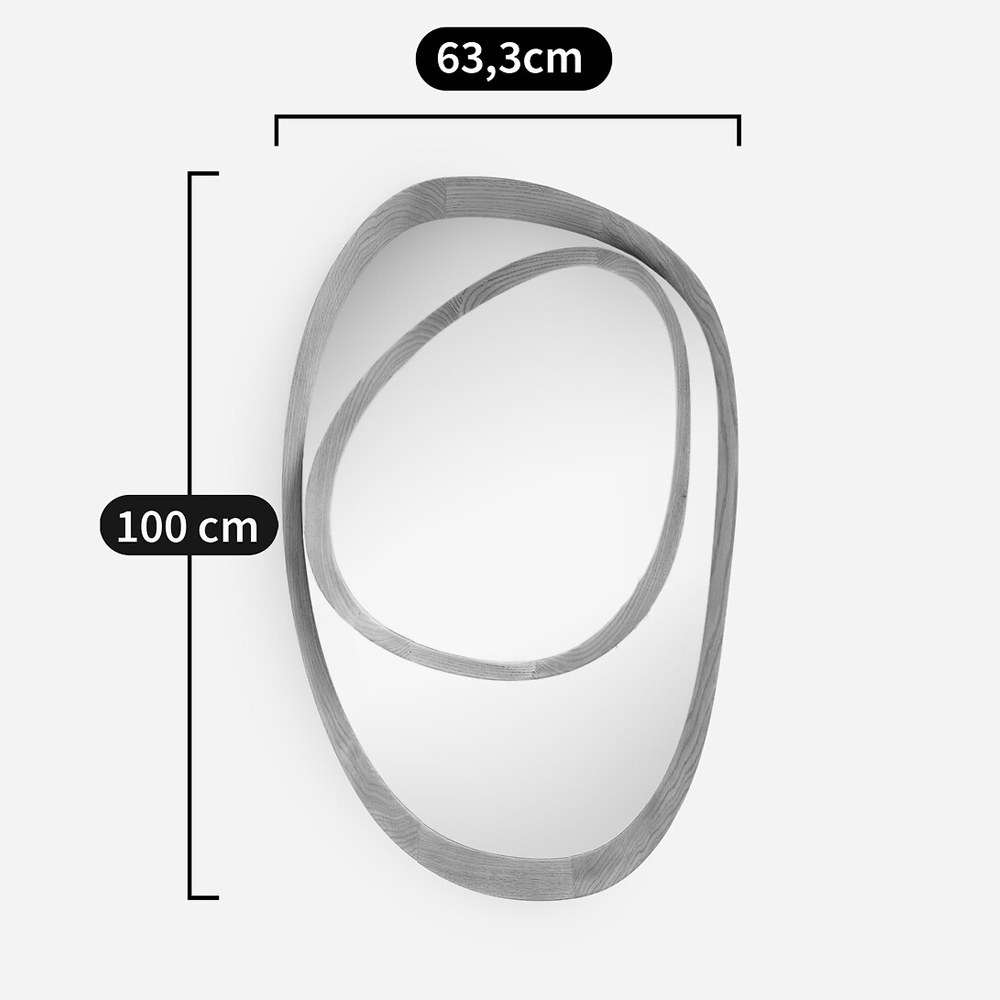 Ассиметричное зеркало в дубовой раме Infinity Symbol в Казани