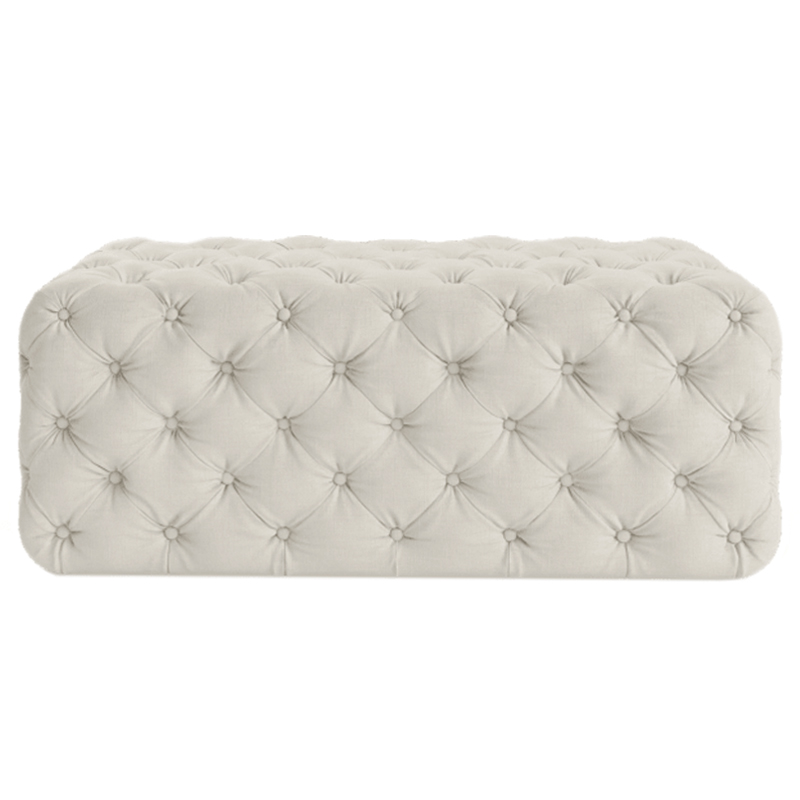 Оттоманка Capitone Rectangular Ottoman  ivory ( слоновая кость ) в Казани | Loft Concept 