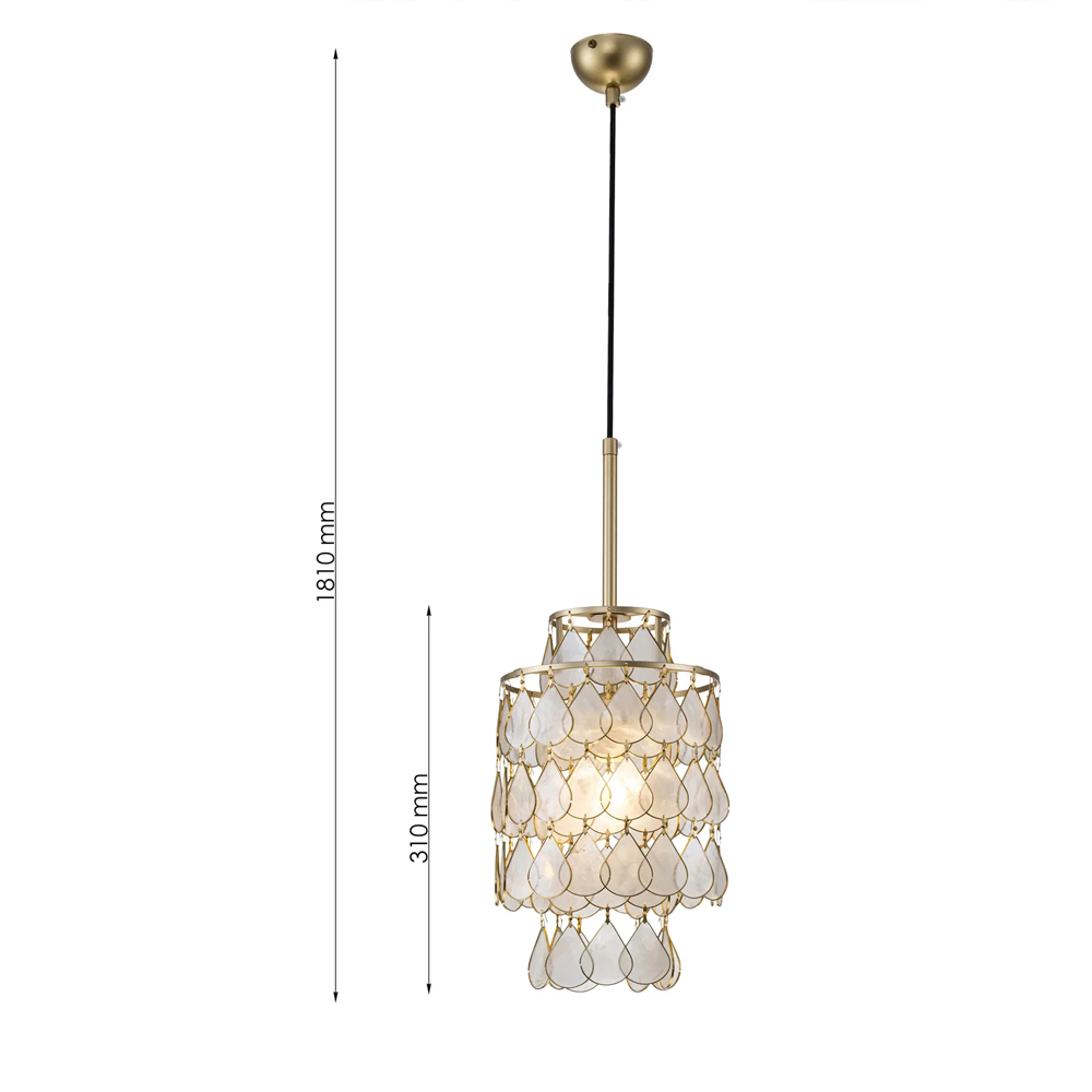 Подвесной светильник с декором из натуральной морской ракушки Iridescent Light в Казани