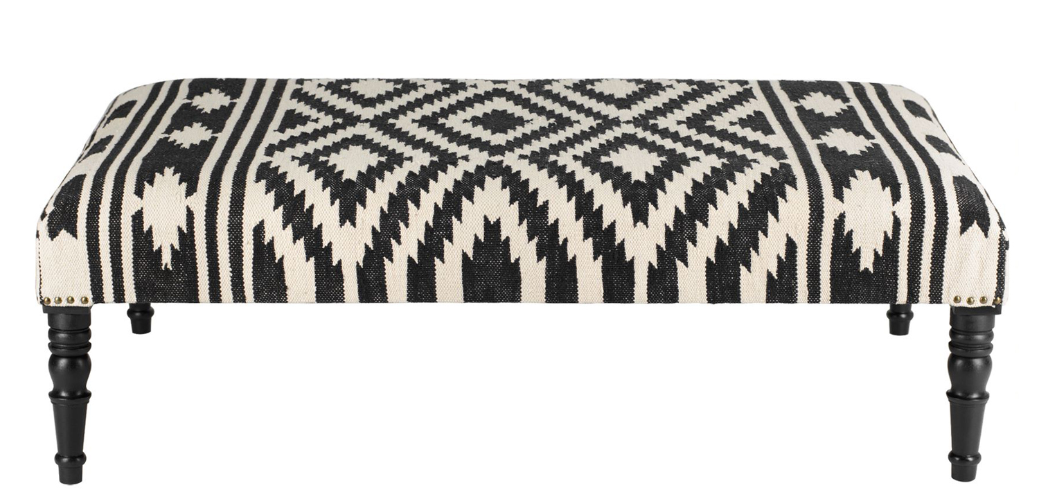 Банкетка Черно-Белый Келим Black and White Kelim BENCH - фото