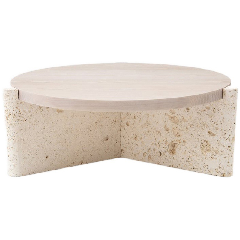 Кофейный стол Isla Travertine Coffee Table Бежевый в Казани | Loft Concept 