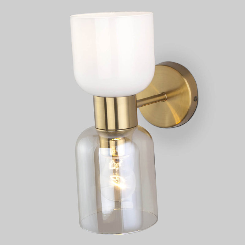 Бра Light maker studio Sconce white and smok brass Латунь Стекло Смок Белый в Казани | Loft Concept 