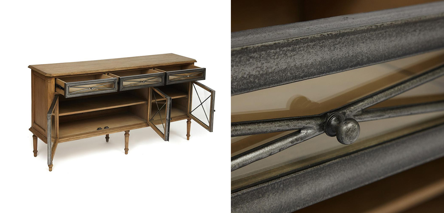 Комод в стиле Прованс со стеклянными дверцами Provence Jacob Chest of Drawers big - фото