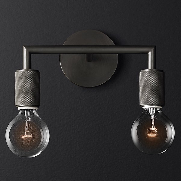 Бра RH Utilitaire Double Sconce Black Темная бронза в Казани | Loft Concept 