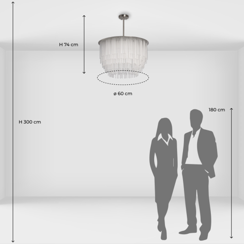 Люстра круглая с прозрачными стеклянными трубками Nembus в Казани