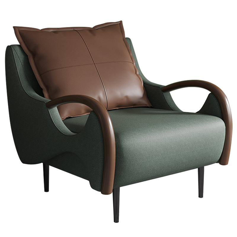 Кресло Oliwier Green Armchair Зеленый Коричневый в Казани | Loft Concept 