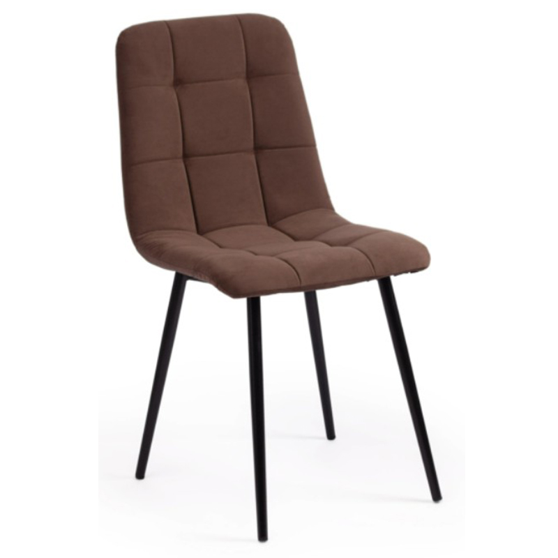 Стул Nancy Velour Brown Chair Коричневый Черный в Казани | Loft Concept 