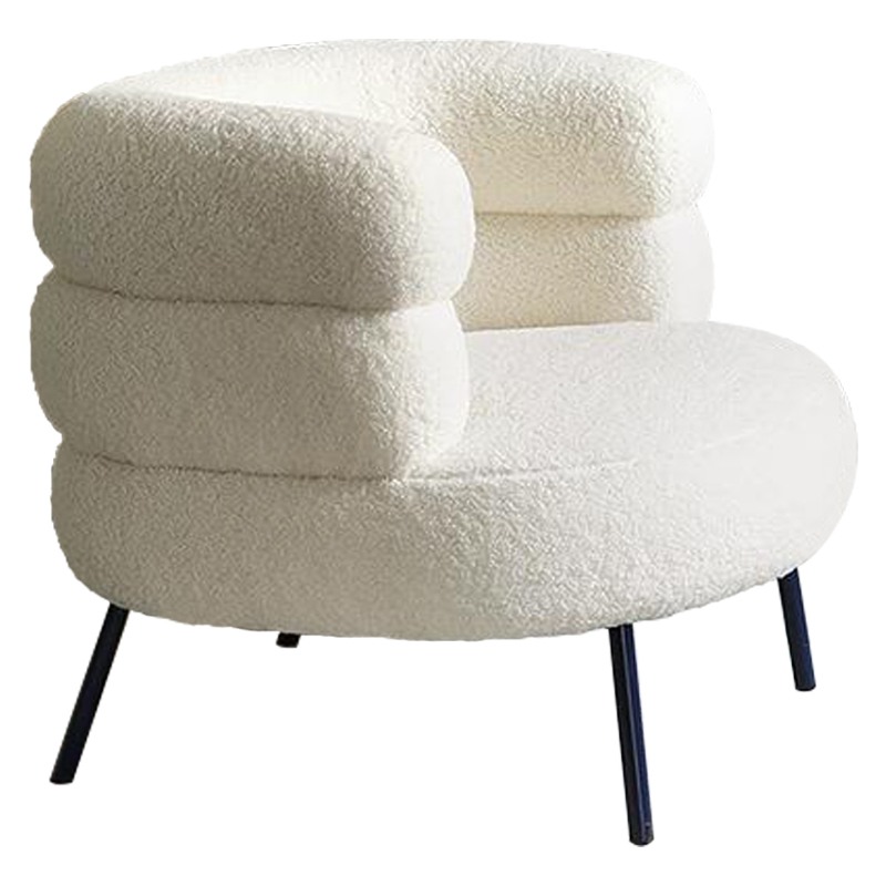 Кресло Boyle White Boucle Armchair Белый Черный в Казани | Loft Concept 