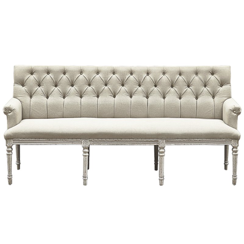 Диван Luxe Soho Dining Bench Sofa ivory ( слоновая кость ) Дерево Серый в Казани | Loft Concept 