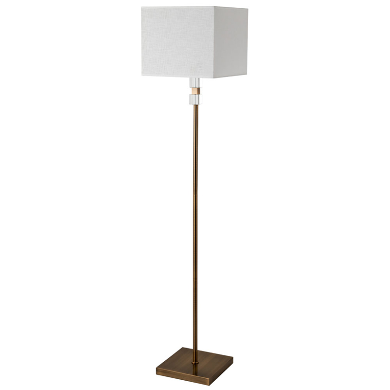 Торшер Tradonico Floor Lamp Brass Латунь Белый Прозрачный в Казани | Loft Concept 