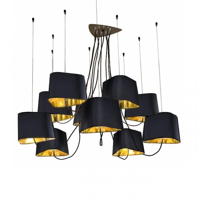 Люстра Designheure Lighting Black 10 плафонов Черный Золотой в Казани | Loft Concept 