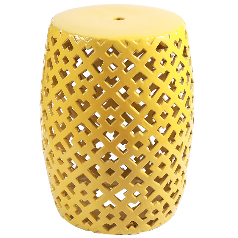 Керамический табурет Yellow Ornament Ceramic Stool Желтый в Казани | Loft Concept 