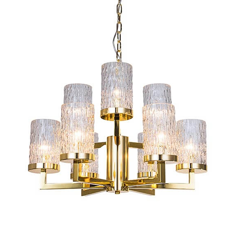 Люстра Estebe Glass Gold Chandelier 9 Прозрачный Золотой в Казани | Loft Concept 