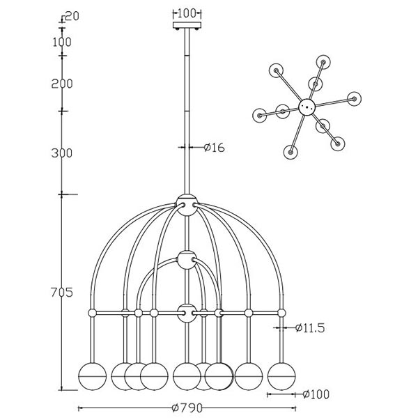 Люстра Heidy Chrome Chandelier 10 в Казани