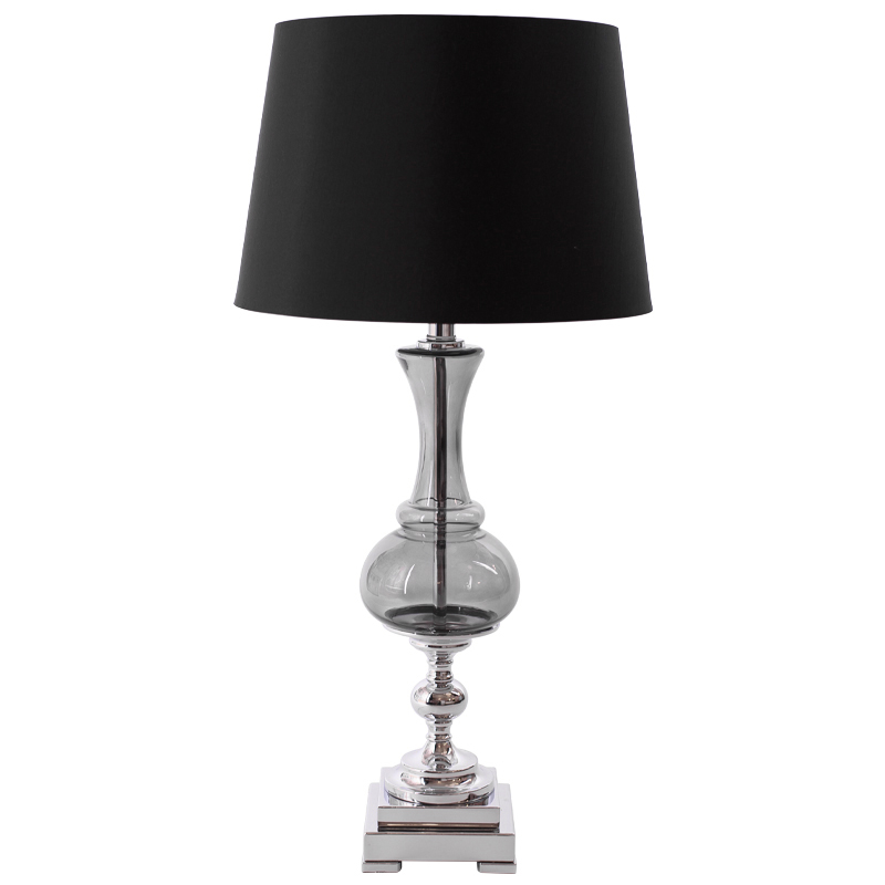 Настольная лампа Renard Table Lamp Black с абажуром Черный Стекло Смок в Казани | Loft Concept 