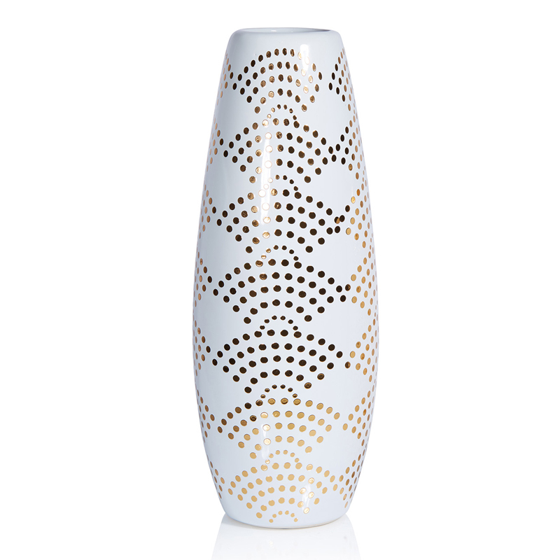 Ваза Amory Vase gold dots Золотой Белый в Казани | Loft Concept 