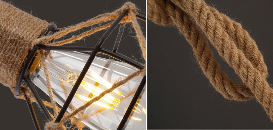 Подвесной светильник LOFT ROPE CHANDELIER CAGE Mono Подвесной светильник LOFT ROPE CHANDELIER CAGE Mono - Loft-Concept в Казани