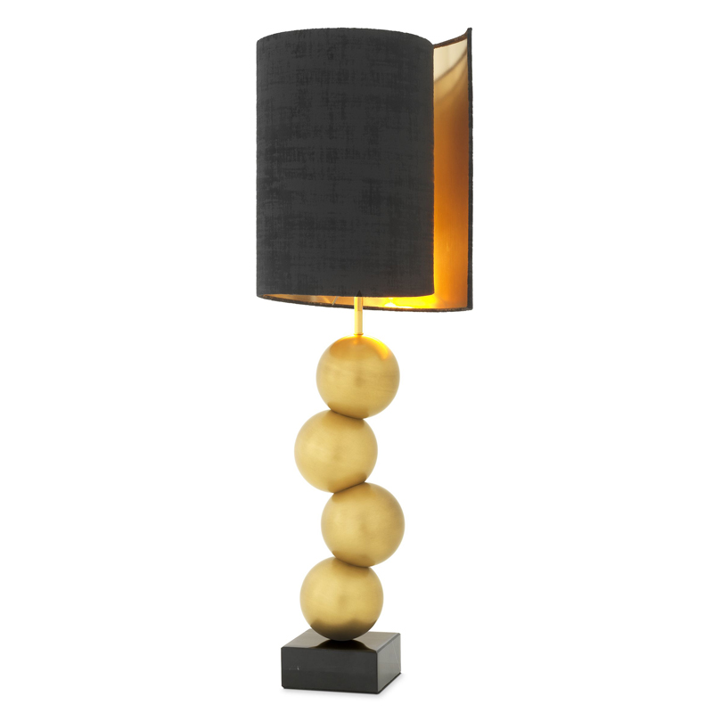 Настольная лампа Eichholtz Table Lamp Aerion Brass Черный Латунь Античная полированная Черный Мрамор Nero в Казани | Loft Concept 