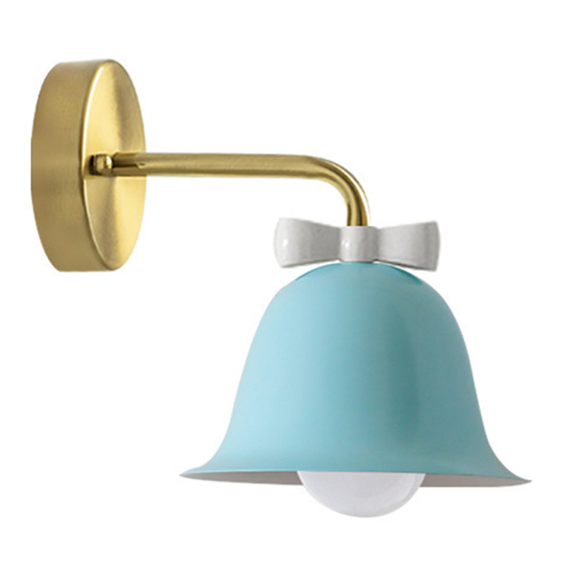 Бра Колокольчик Bell with Bow Blue Wall Lamp Голубой Золотой Голубой Белый в Казани | Loft Concept 