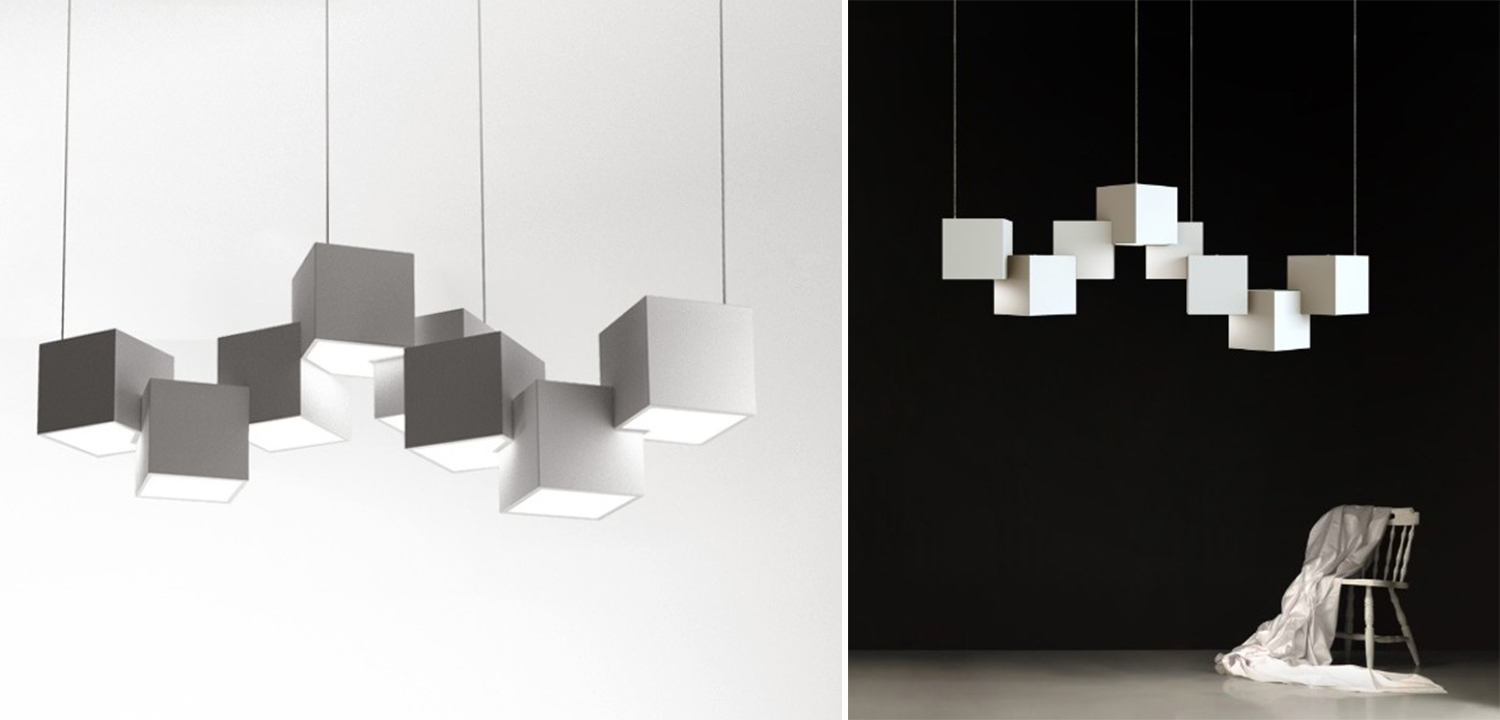 Дизайнерский светодиодный светильник Белый Eight Squares Lamp - фото