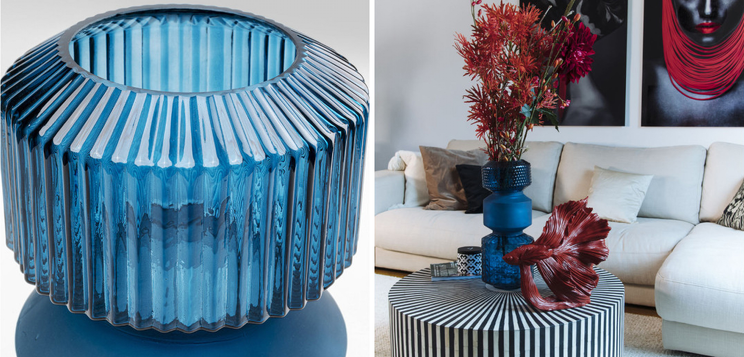 Ваза Geometric Blue Glass Vase 36 - фото №1