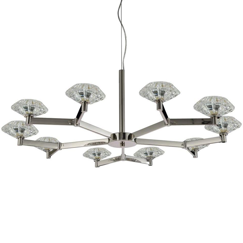 Люстра Yerker Chandelier Nickel 10 Никель Прозрачный в Казани | Loft Concept 