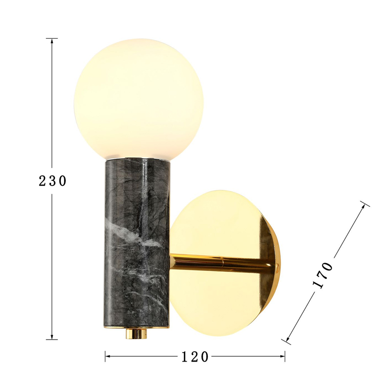 Бра с декором под черный мрамор Shaw Marble в Казани