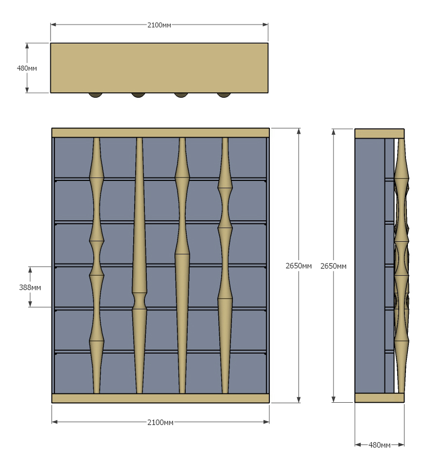 Стеллаж Oak Columns & Blue в Казани