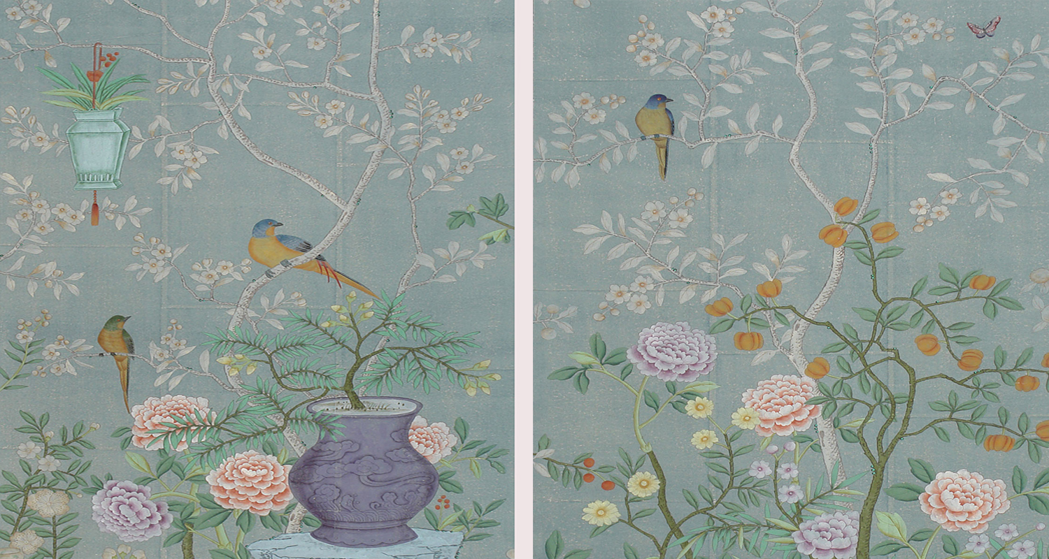 Обои ручная роспись Temple Newsam Blue Grey - фото №1