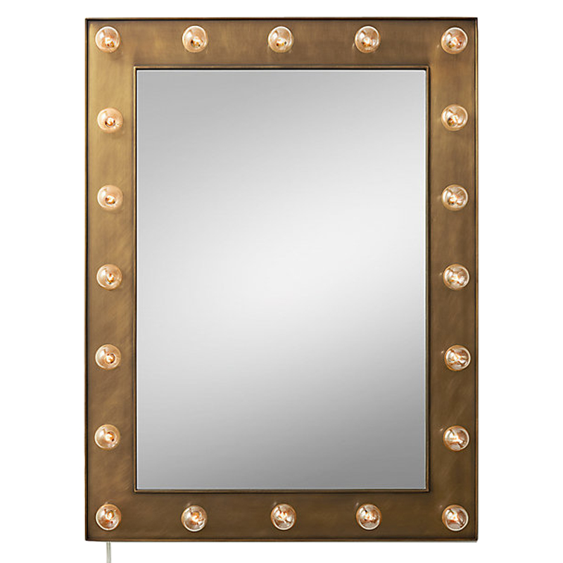 Зеркало с подсветкой Restoration Hardware ILLUMINATED Mirror brass Латунь сатинированная в Казани | Loft Concept 