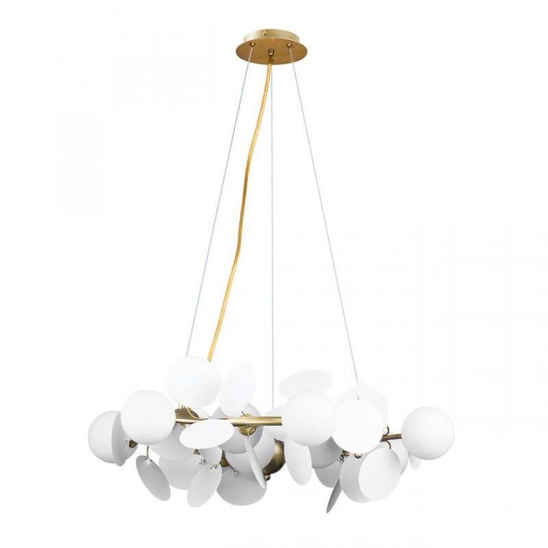 Люстра MATISSE Chandelier White диаметр 70 Белый Золотой в Казани | Loft Concept 