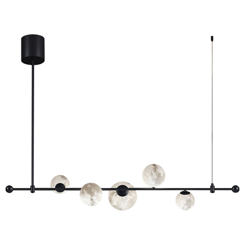 Светильник Tech Lighting Modern Rail Geometric Linear Suspension 5 Black Черный Белый в Казани | Loft Concept 