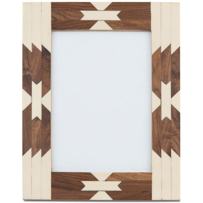 Фоторамка кость Beige Indian Wood Bone Inlay photo frame Бежевый Коричневый в Казани | Loft Concept 