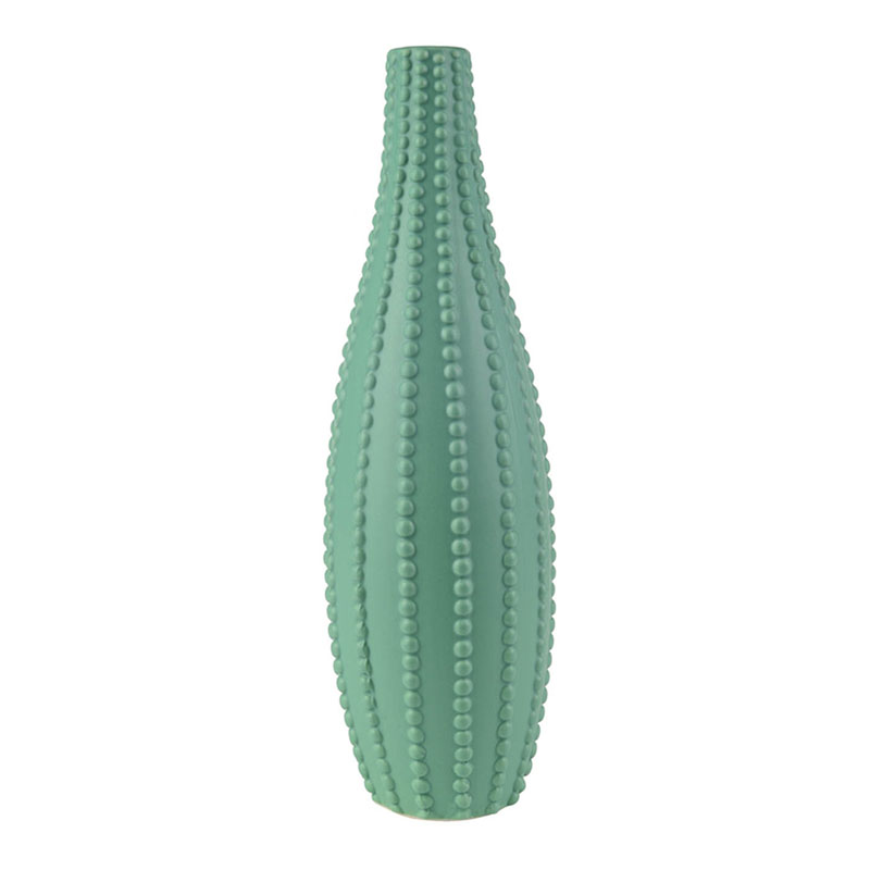 Ваза Ribbed Vase Narrow Throat turquoise 34 Бирюзовый в Казани | Loft Concept 