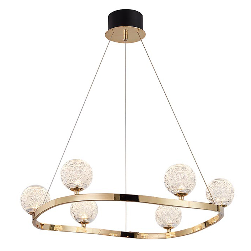 Люстра Aella Glass Balls Round Chandelier Золотой Прозрачный в Казани | Loft Concept 