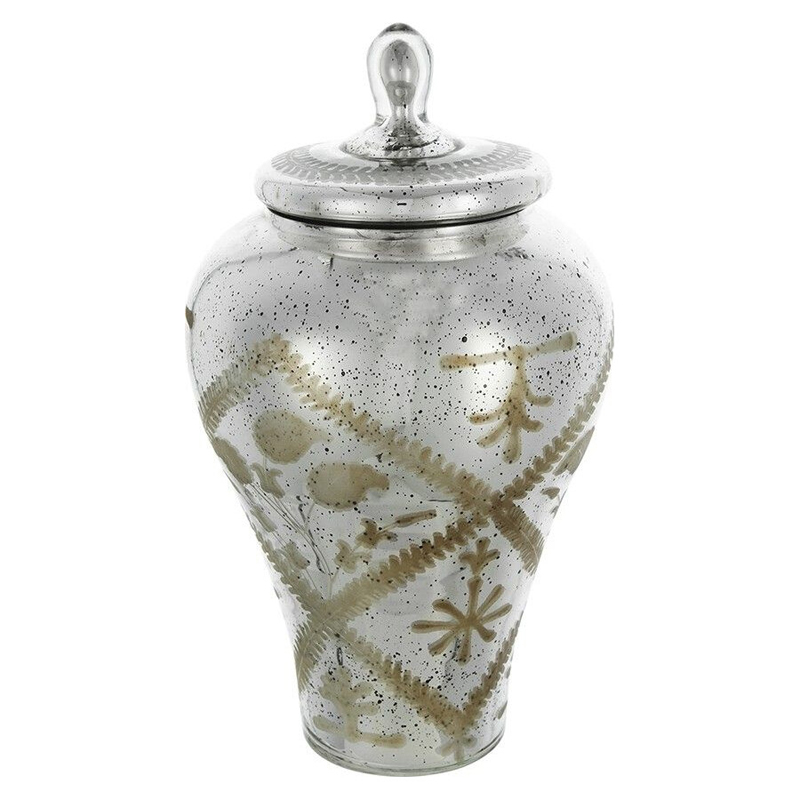 Ваза из стекла с крышкой и декоративными узорами Chinoiserie Ceramics Бежевый Античное зеркальное стекло Ваза из стекла с крышкой и декоративными узорами Chinoiserie Ceramics Бежевый Античное зеркальное стекло в Казани | Loft Concept