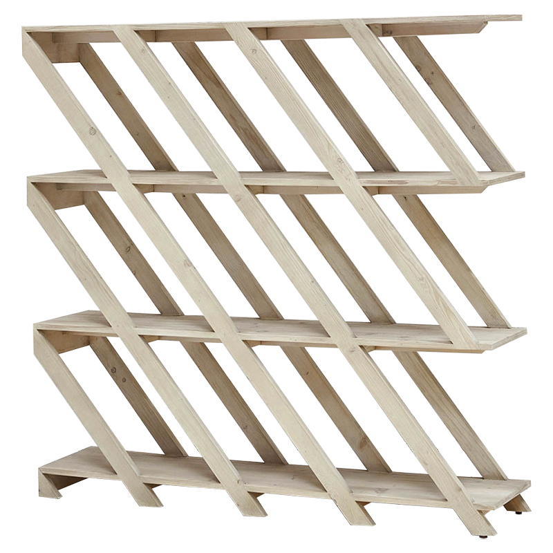 Стеллаж Diagonal Loft Wood Rack Древесина ivory ( слоновая кость ) в Казани | Loft Concept 