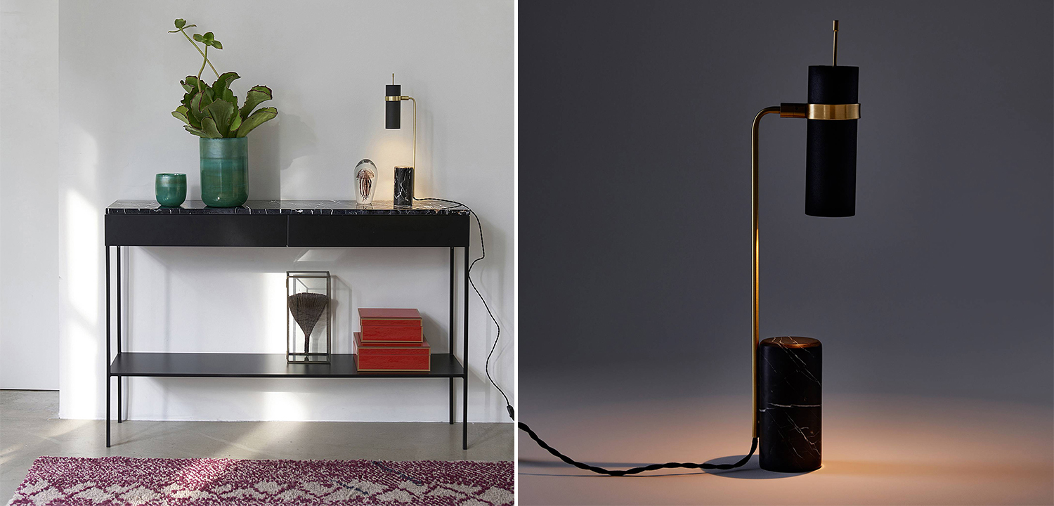 Настольная лампа Detlef Table lamp black marble - фото