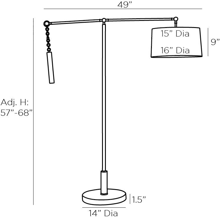 Торшер Arteriors NEWARK FLOOR LAMP Black в Казани