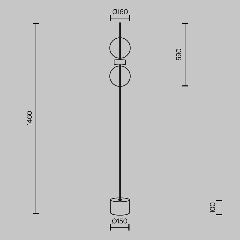 Напольный торшер светодионый Double Moon 3000К 15Вт в Казани